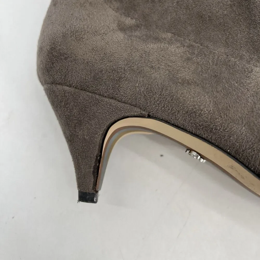 Sam Edleman Kristie Over The Knee Pointed Toe Kitten‎ Heel Taupe Women's 9.5
